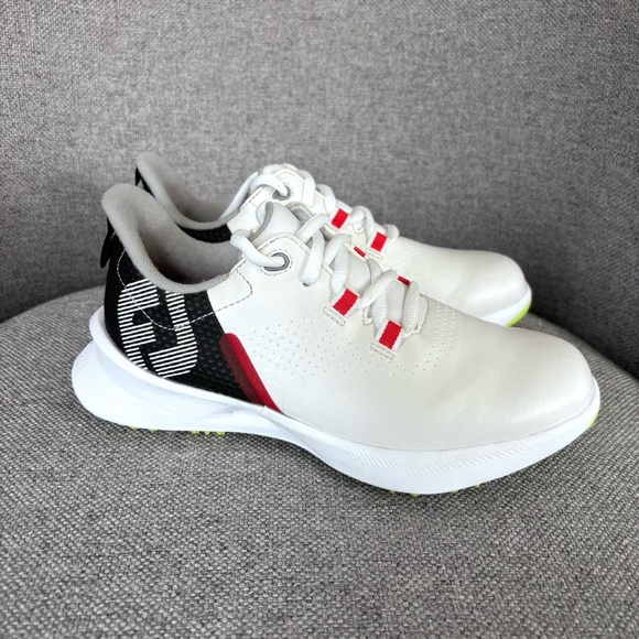 FootJoy Fuel Junior Unisex White Spikeless Athletic Golf Shoes Kids Size 1 - Picture 2 of 11